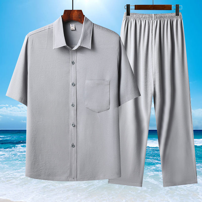 Leichtes Kurzarmhemd & Bequemes Shorts-Set für Herren