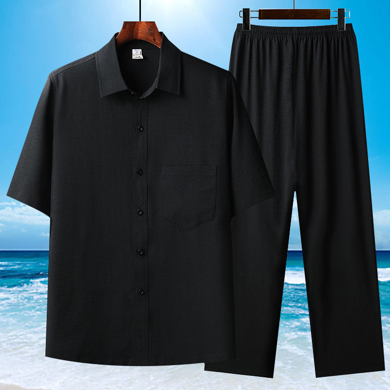 Leichtes Kurzarmhemd & Bequemes Shorts-Set für Herren