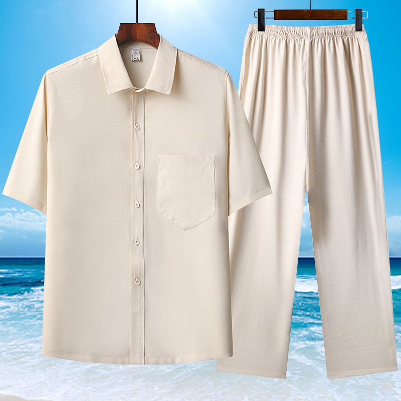 Leichtes Kurzarmhemd & Bequemes Shorts-Set für Herren