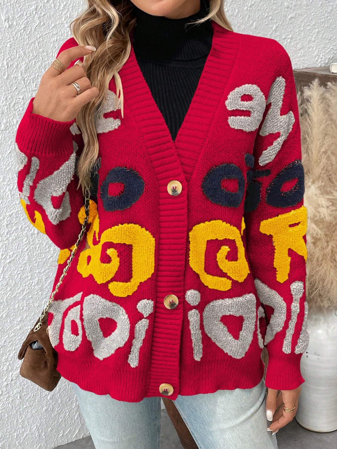 Bequemer Warmer Oversize-Strickcardigan – Kuschelig und Stilvoll für Damen