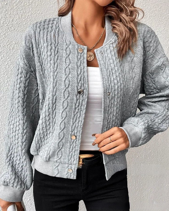 Gemütliche Kurze langärmelige Strickjacke für Damen