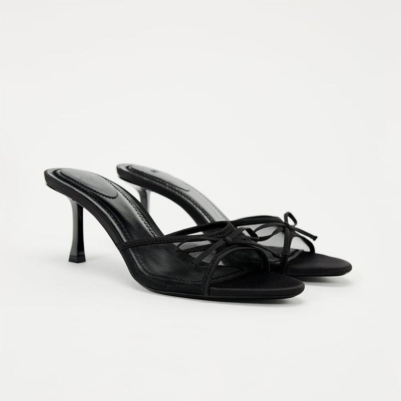 Elegante Offene High-Heel-Sandalen mit Schleife – Atmungsaktives Design für Damen