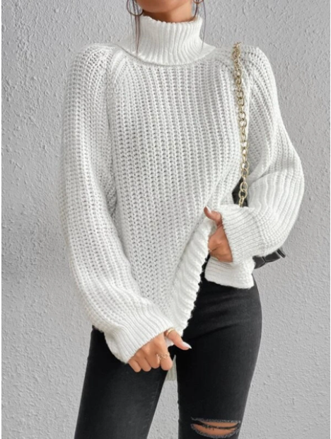 Warmer Rollkragen-Strickpullover für Damen