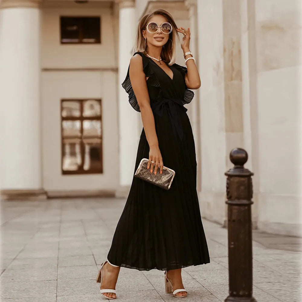 Modisch Elegantes langes Kleid für Damen Stilvoll & Bequem
