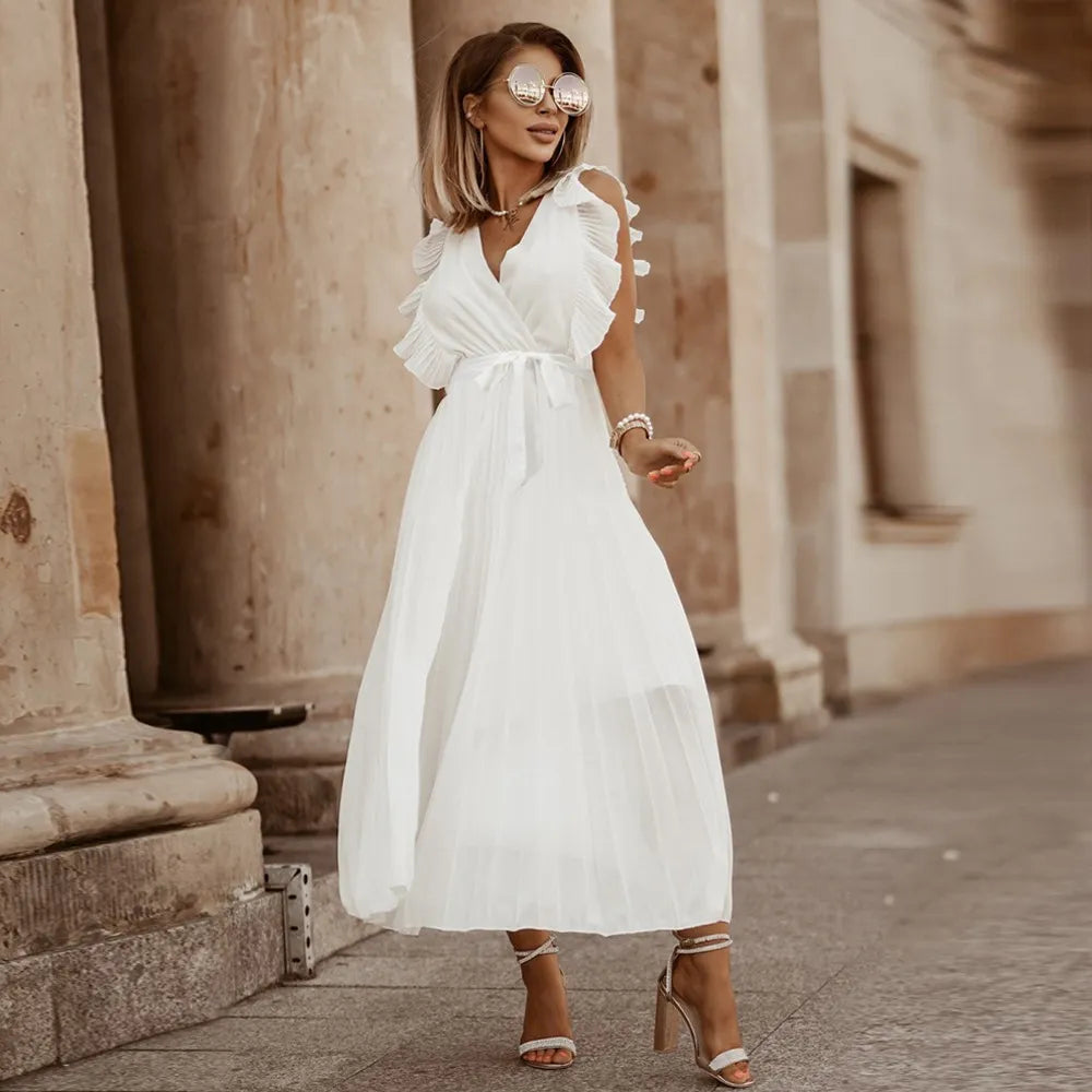 Modisch Elegantes langes Kleid für Damen Stilvoll & Bequem