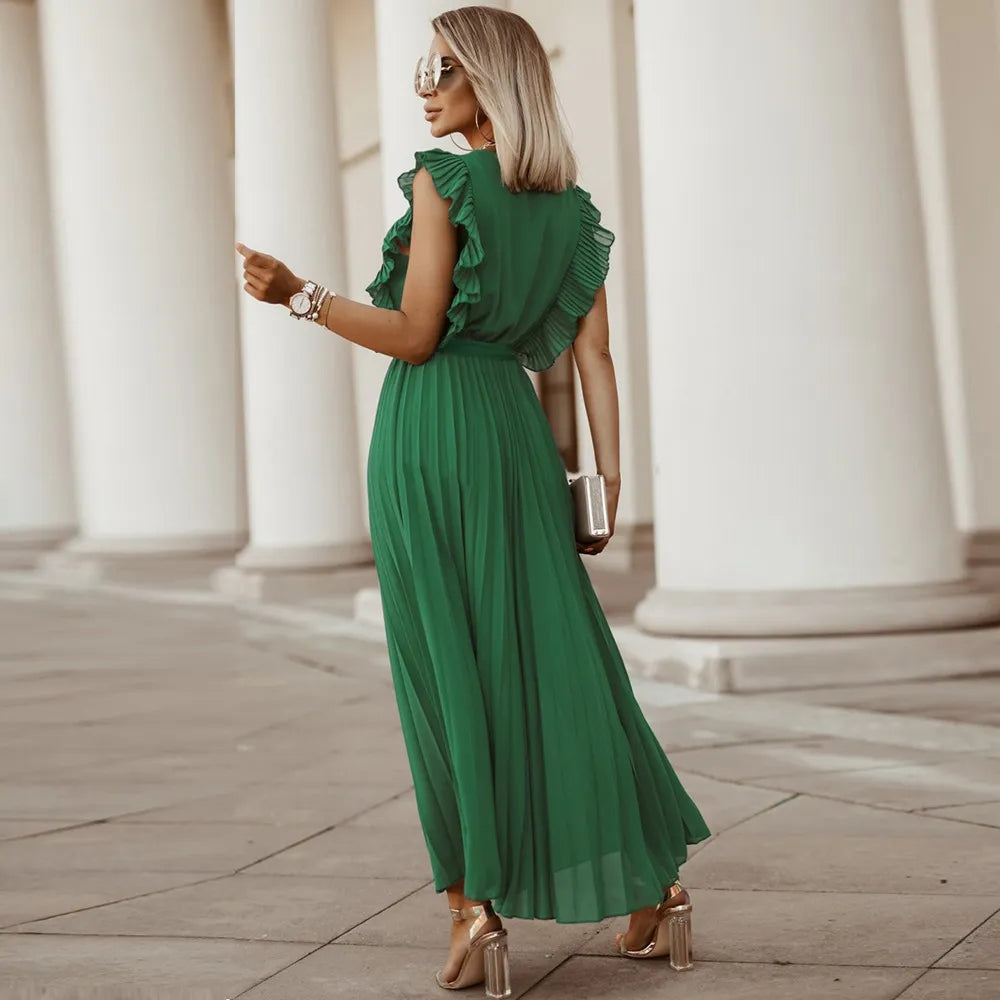 Modisch Elegantes langes Kleid für Damen Stilvoll & Bequem