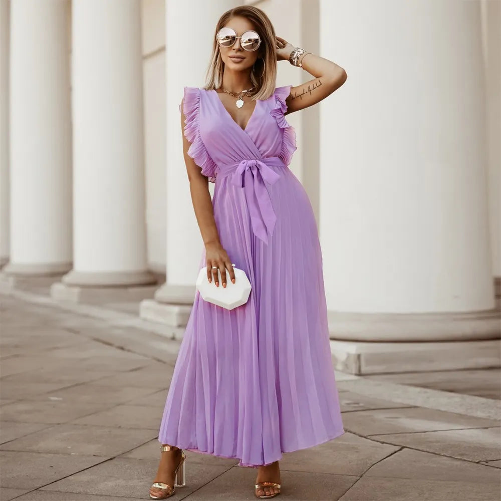 Modisch Elegantes langes Kleid für Damen Stilvoll & Bequem