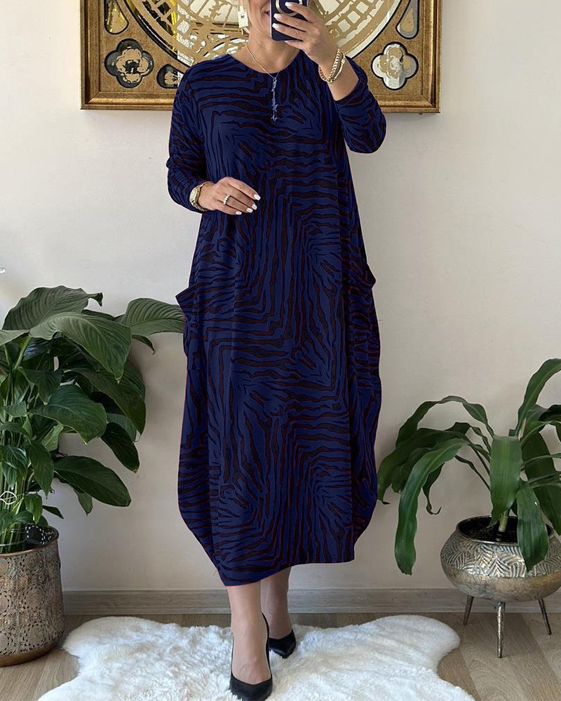 Leichtes Maxikleid mit Leopardenmuster für Damen