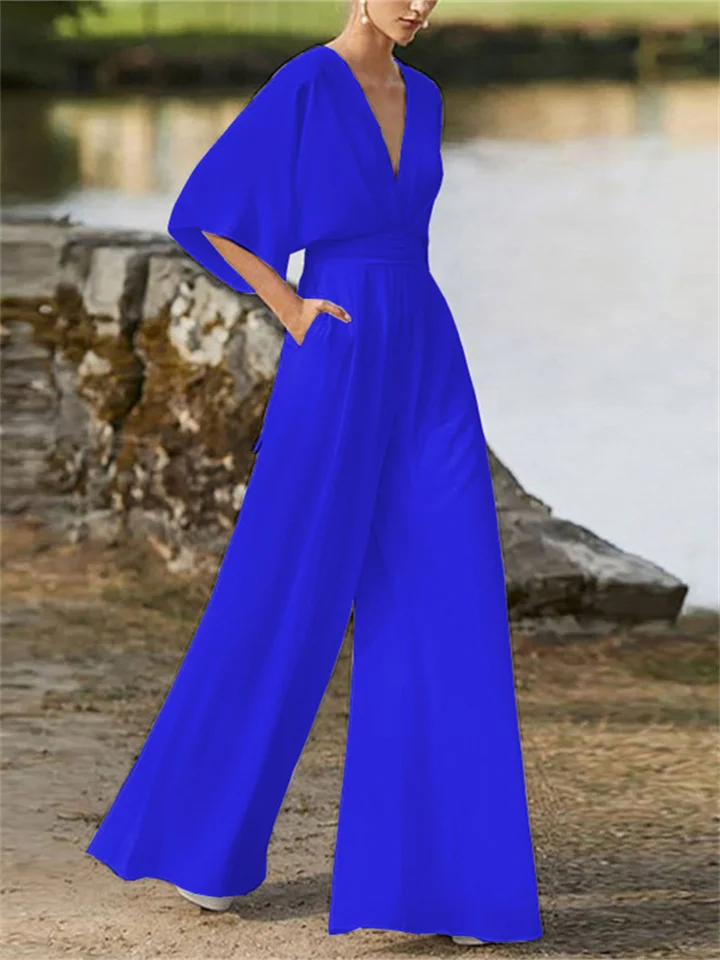 Stylischer Jumpsuit mit V-Ausschnitt für Damen