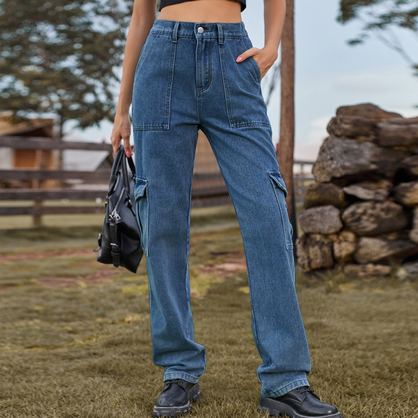 Cargo Denim-Jeans für Damen | Clara