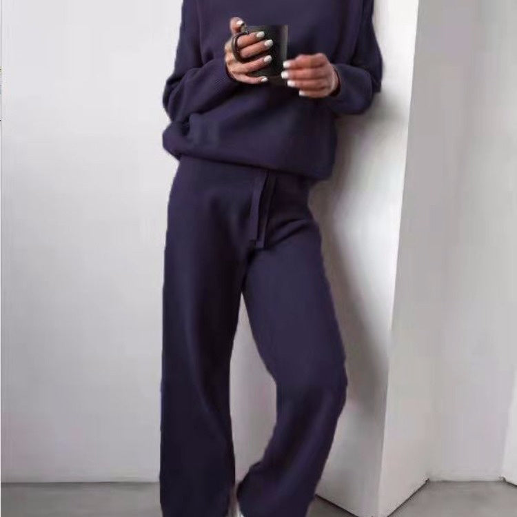 2-teiliges Strick-Set mit Turtleneck und Straight Pants für Damen | Alodia