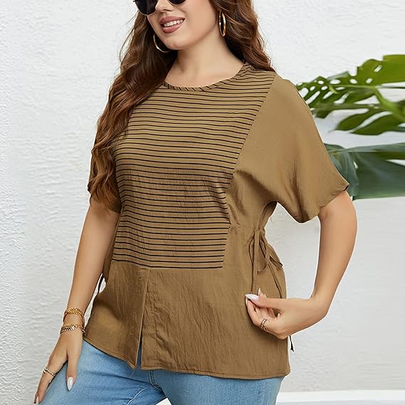 Gestreiftes Shirt mit Rundhalsausschnitt für Damen – Lässiger & Stylischer Look