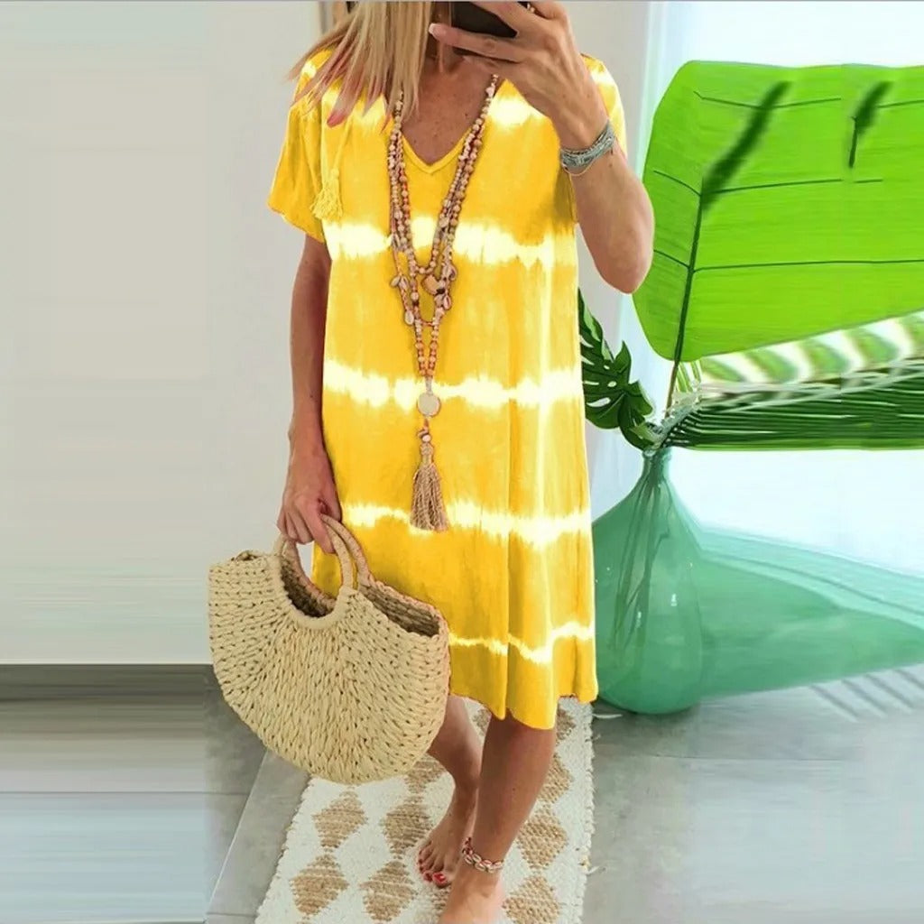 Lebendiges langes Sommer-Kleid für Damen
