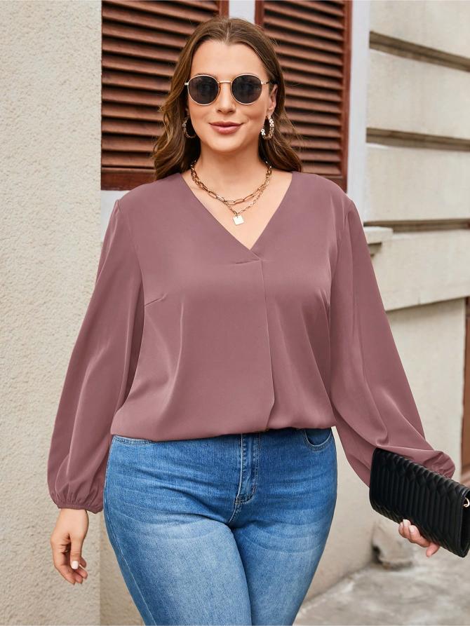 Elegante Bluse mit Laternenärmeln für Damen