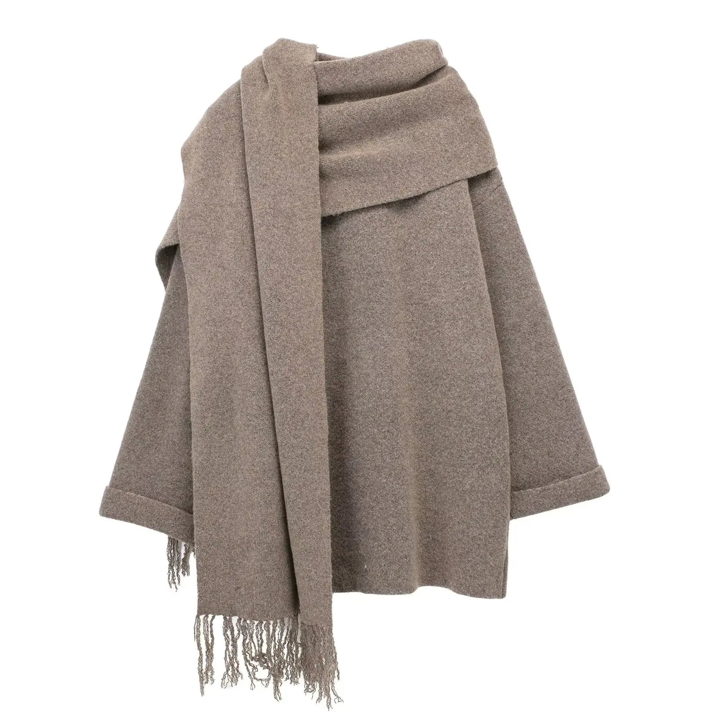 Eleganter Mantel mit abnehmbarem Schal