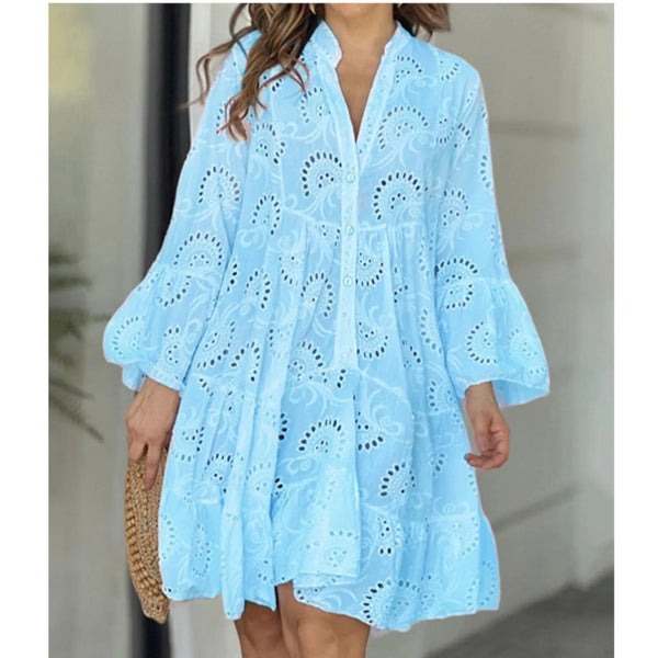 Damen Bohemian Sommerkleid aus Spitze