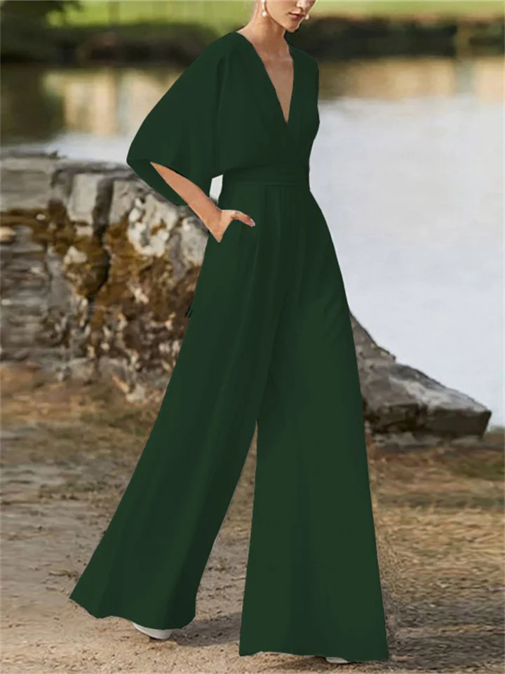 Stylischer Jumpsuit mit V-Ausschnitt für Damen