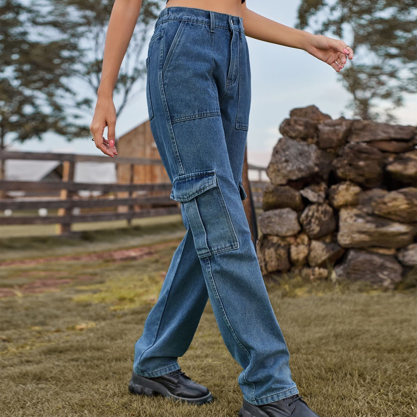 Cargo Denim-Jeans für Damen | Clara