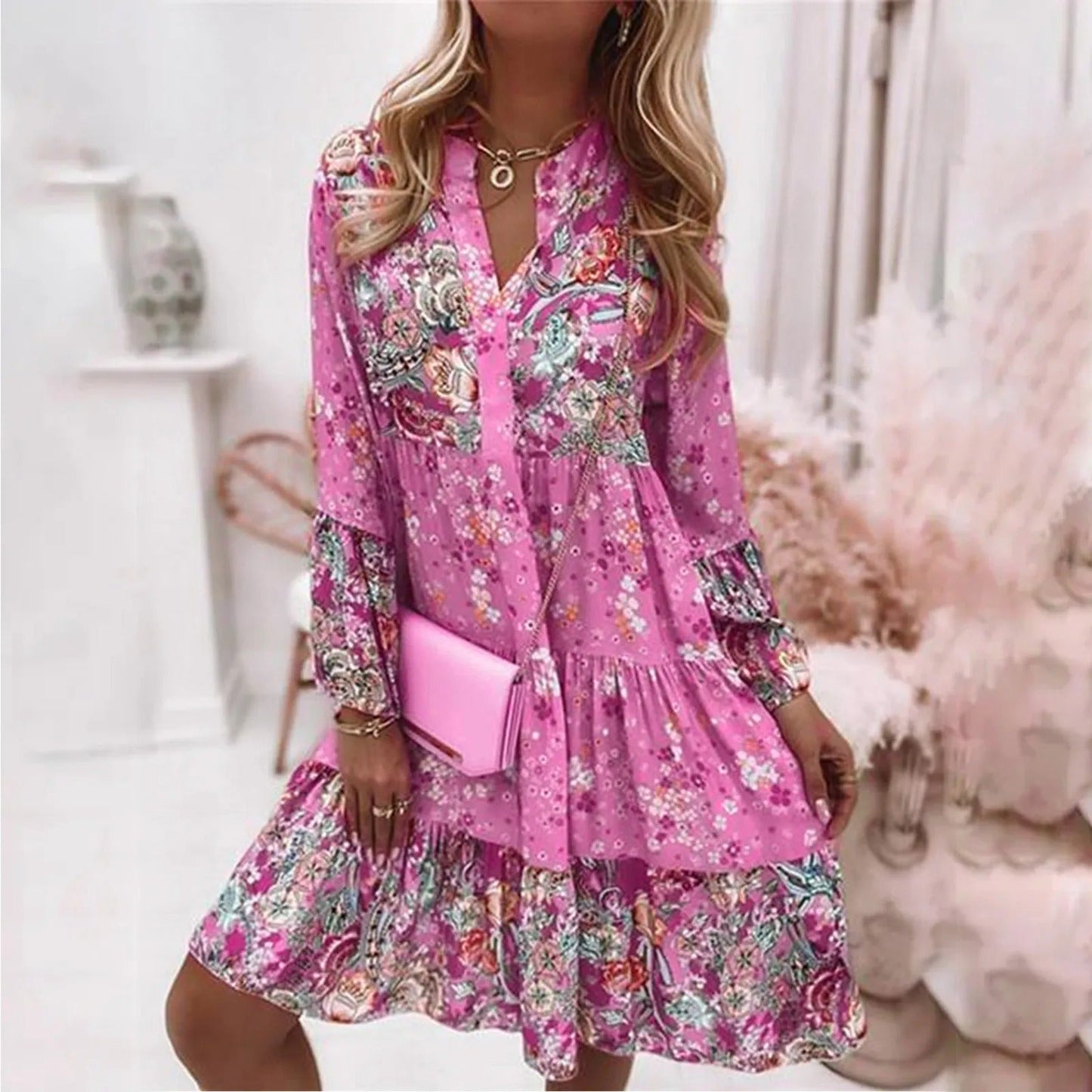 Leichtes florales Midikleid für Frauen - Trendig und bequem