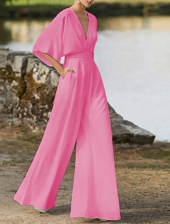 Stylischer Jumpsuit mit V-Ausschnitt für Damen