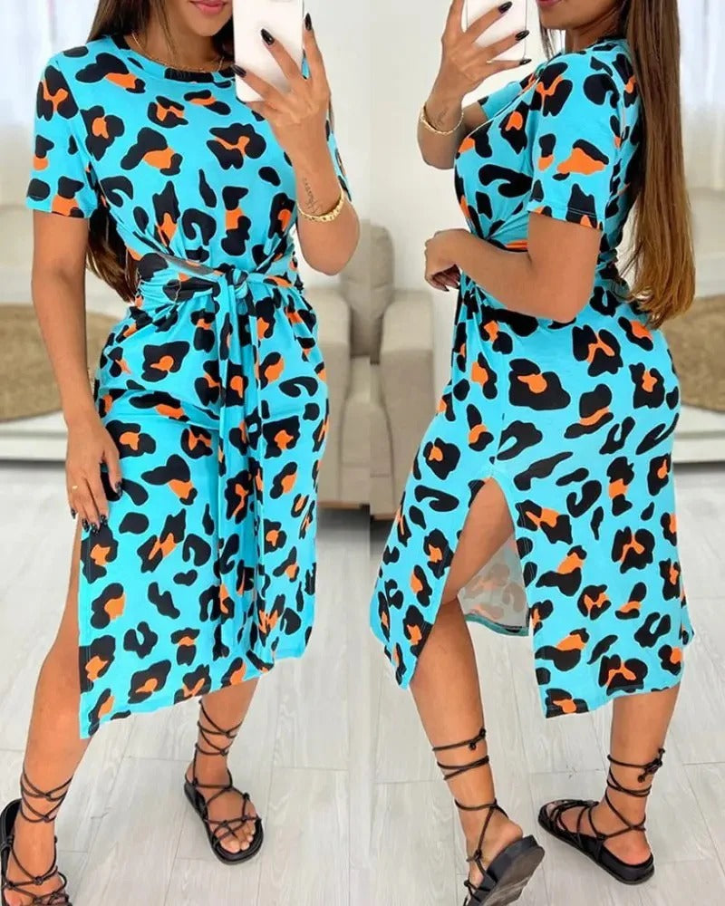 Stylisches Midikleid mit Leopardenmuster für Damen