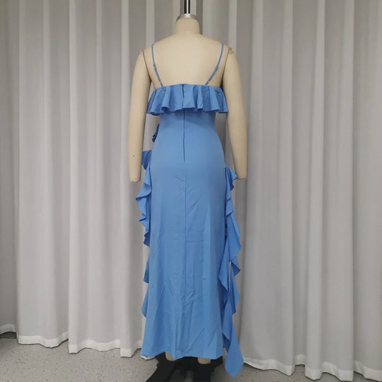 Ärmelloses Maxikleid mit Rüschen für Damen - luftiges & elegantes Sommerkleid