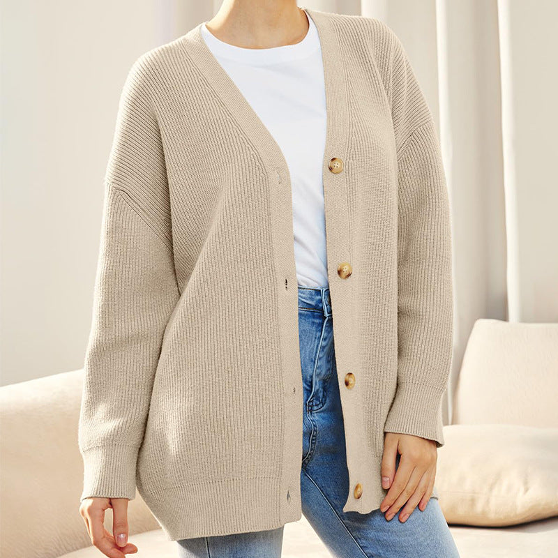 Eleganter Strick-Cardigan mit V-Ausschnitt für Damen