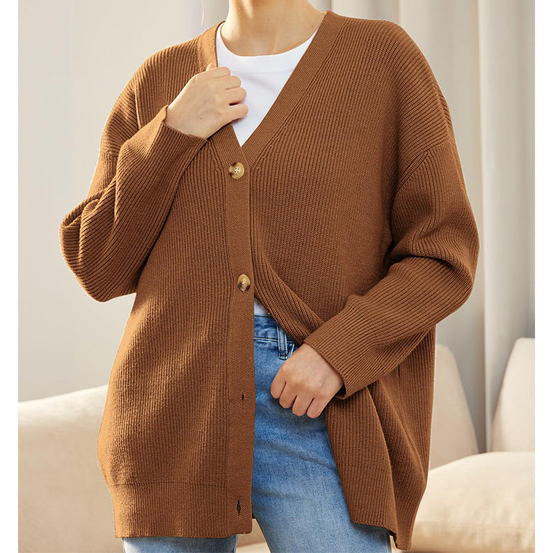 Eleganter Strick-Cardigan mit V-Ausschnitt für Damen