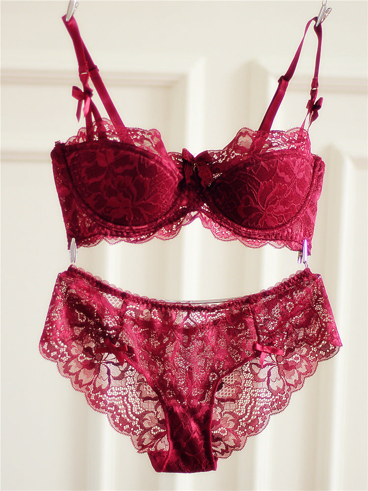 Sexy Push-Up Spitzen-BH und Slip-Set für Damen – Elegant und Bequem