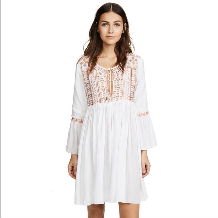 Lässiges Weißes Midi-Kleid für Damen – Perfekt für den Sommer