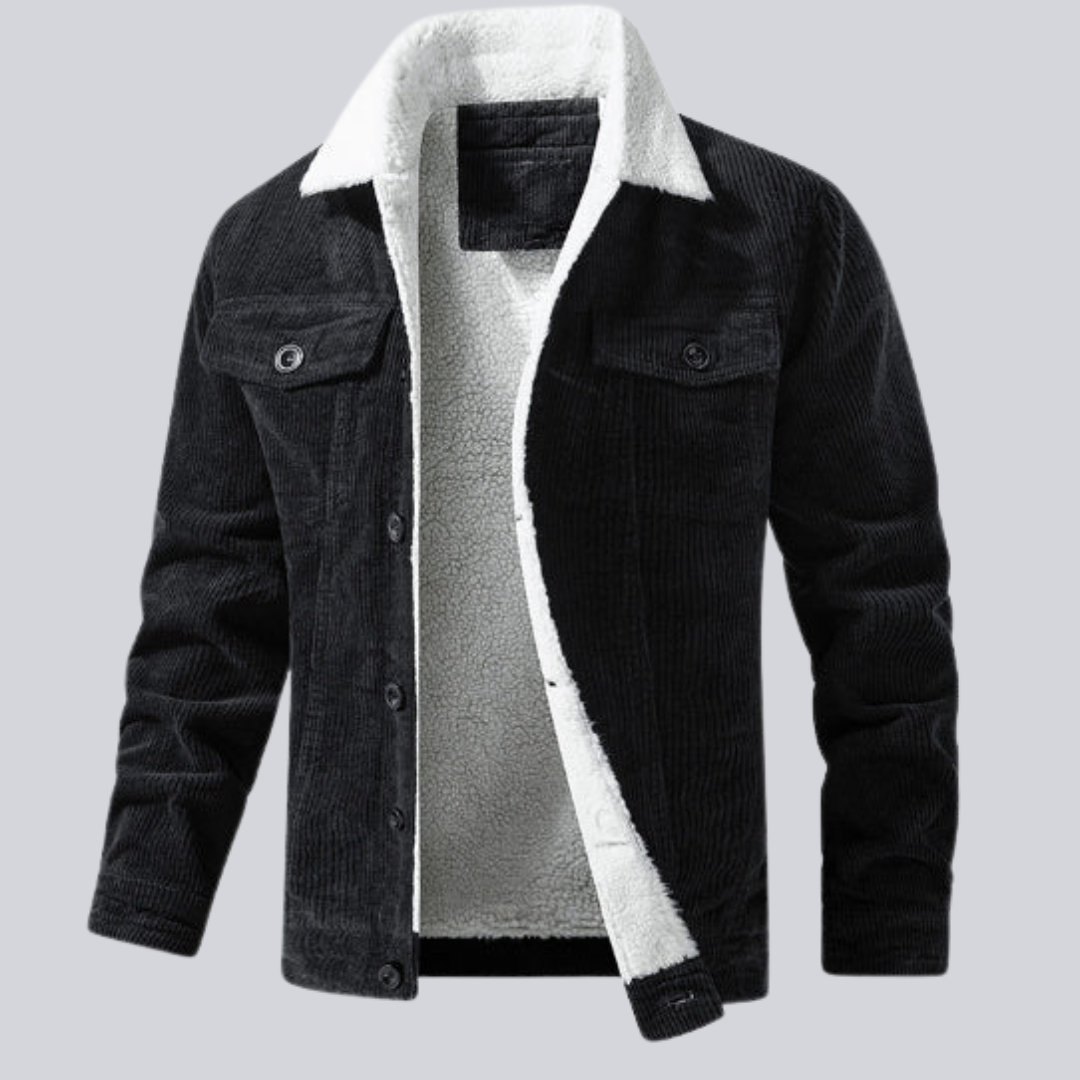 Modische Herren-Kordjacke mit klassischem Schnitt und lässigem Design