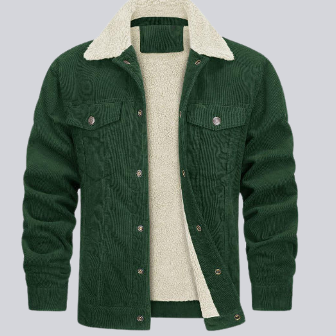 Modische Herren-Kordjacke mit klassischem Schnitt und lässigem Design