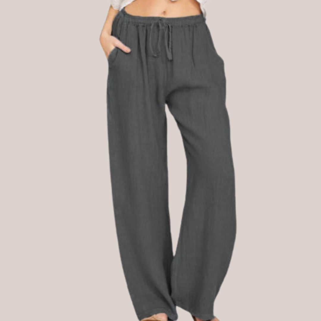 Lässige Damen-Yoga-Hose aus Baumwolle und Leinen mit lockerem Schnitt