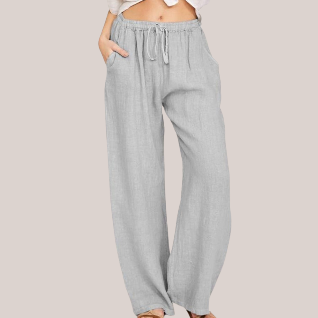 Lässige Damen-Yoga-Hose aus Baumwolle und Leinen mit lockerem Schnitt