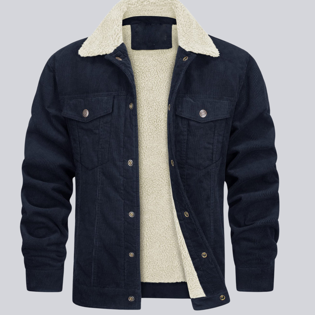 Modische Herren-Kordjacke mit klassischem Schnitt und lässigem Design