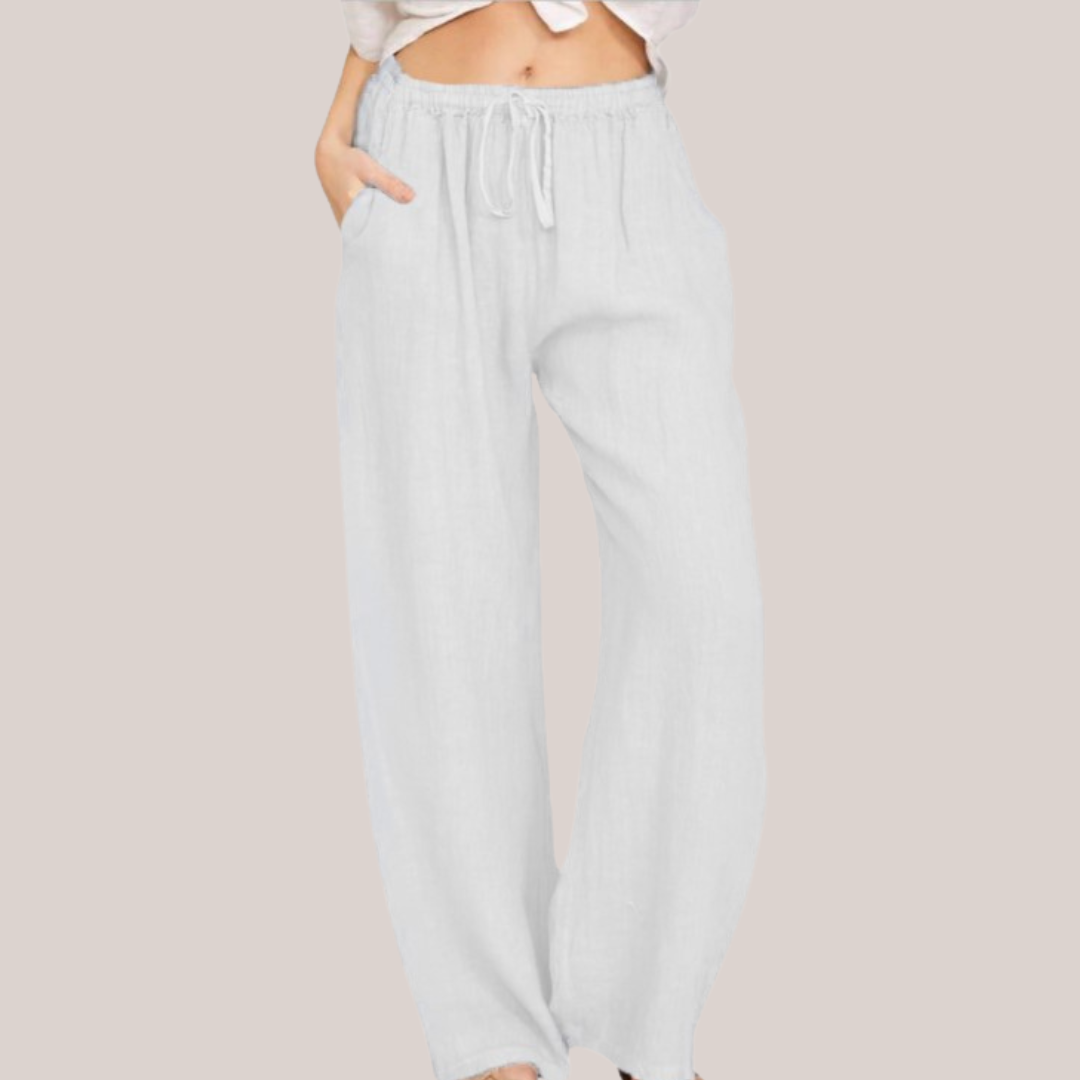 Lässige Damen-Yoga-Hose aus Baumwolle und Leinen mit lockerem Schnitt