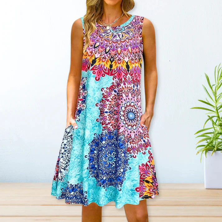 Bequemes luftiges Midikleid mit Paisleymuster für Damen