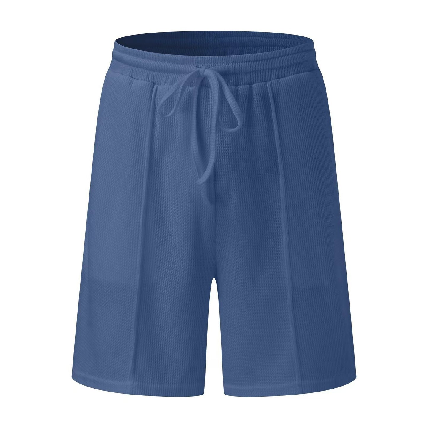 Modisches V-Ausschnitt Polo-Shirt & Waffelstil-Shorts Set für Herren