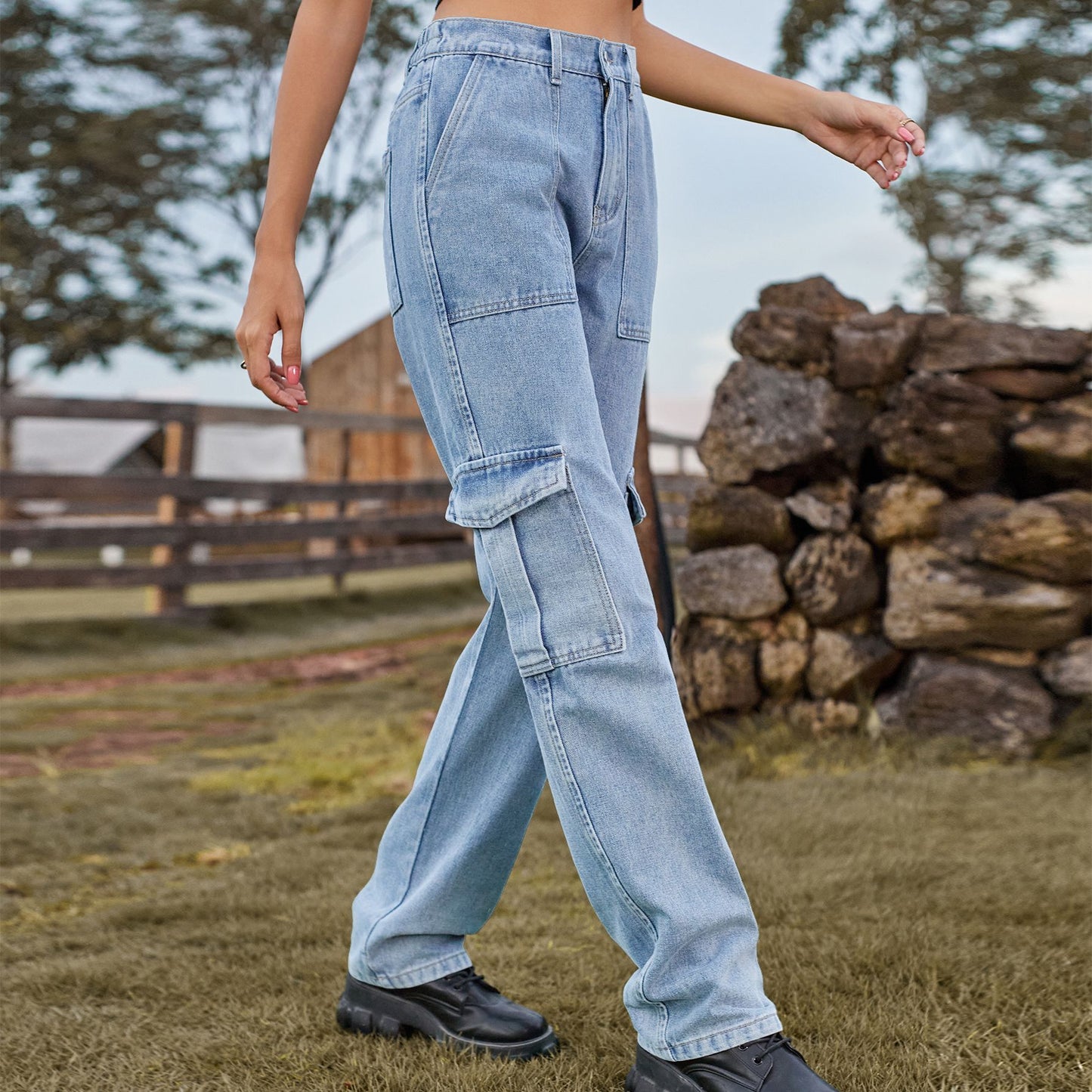 Cargo Denim-Jeans für Damen | Clara