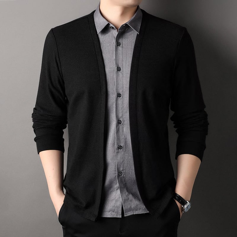 Herrenhemd Zweiteiliger Cardigan Pullover
