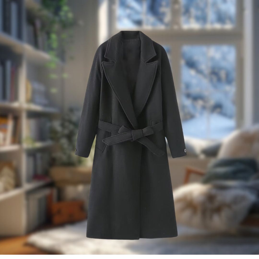 Eleganter langer Mantel mit Gürtel für Damen | Sofi