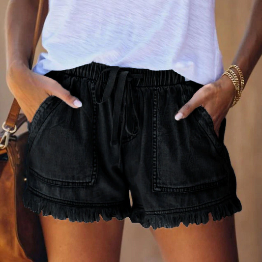 Stylische Casual Shorts mit hoher Taille für Damen - für Alltag