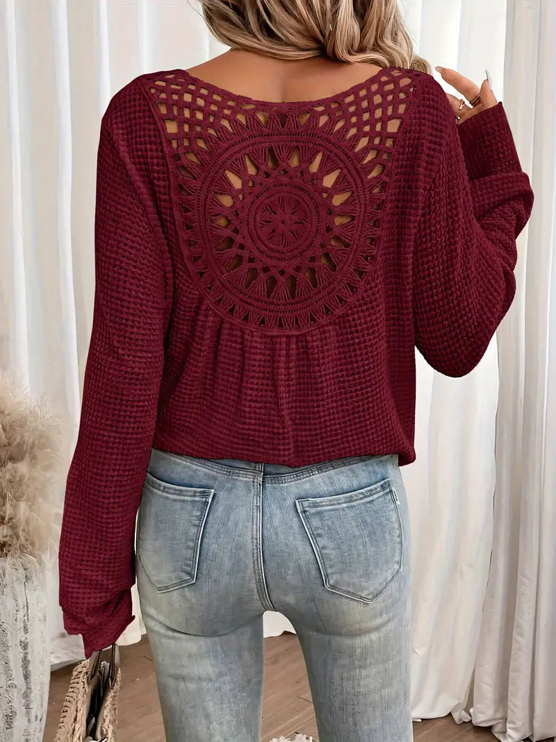 Zeitlos elegantes Shirt mit V-Ausschnitt für Damen