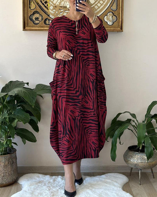 Leichtes Maxikleid mit Leopardenmuster für Damen