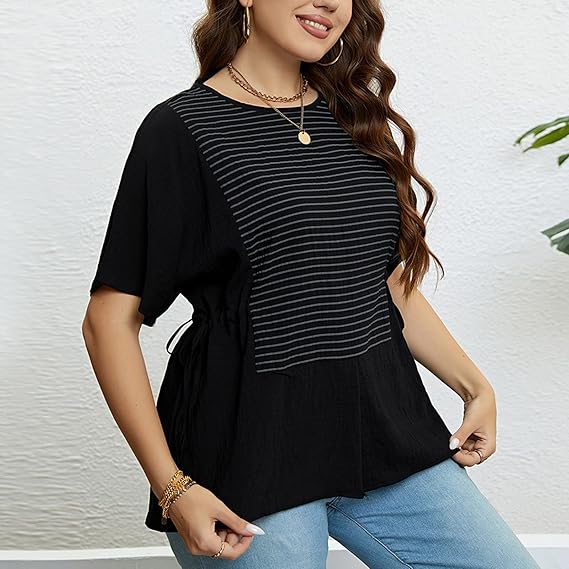 Gestreiftes Shirt mit Rundhalsausschnitt für Damen – Lässiger & Stylischer Look
