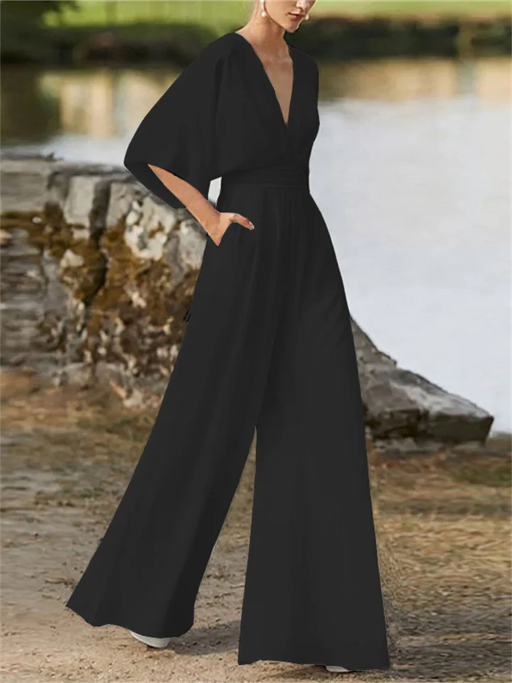 Stylischer Jumpsuit mit V-Ausschnitt für Damen