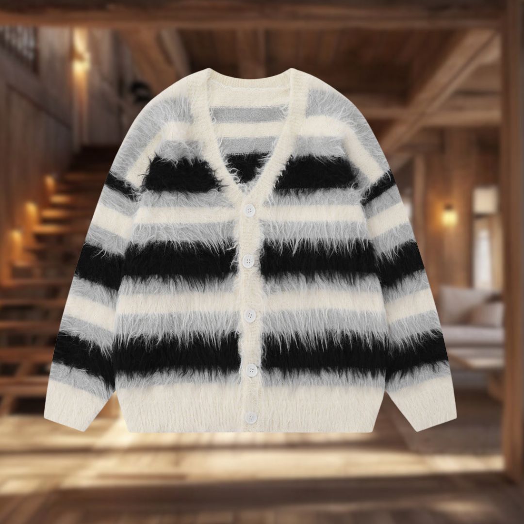 Stilvolle Gestreifte Strickjacke | Eleanor