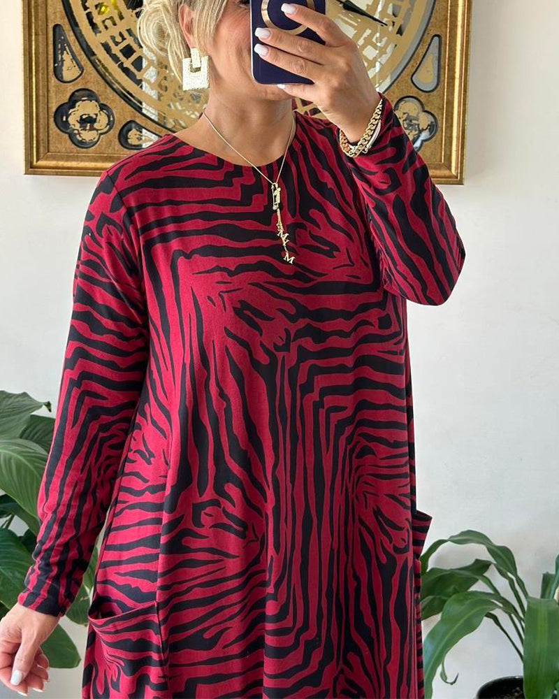 Leichtes Maxikleid mit Leopardenmuster für Damen