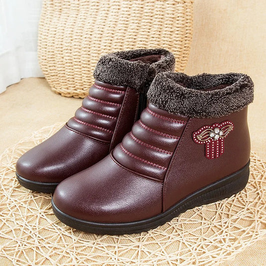 Warme Herbst-Winter-Stiefel aus Kunstfell für Frauen