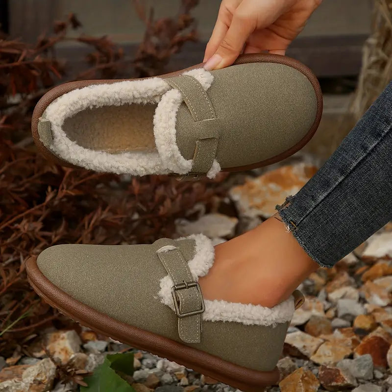 Kuschelige Slip-On Flats mit Plüsch für Damen